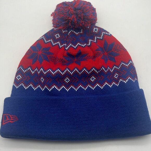 New‎ Era NBA Detroit Pistons Snow burst Pom Cuffed Knit Mens warm Beanie NWT - Picture 5 of 5